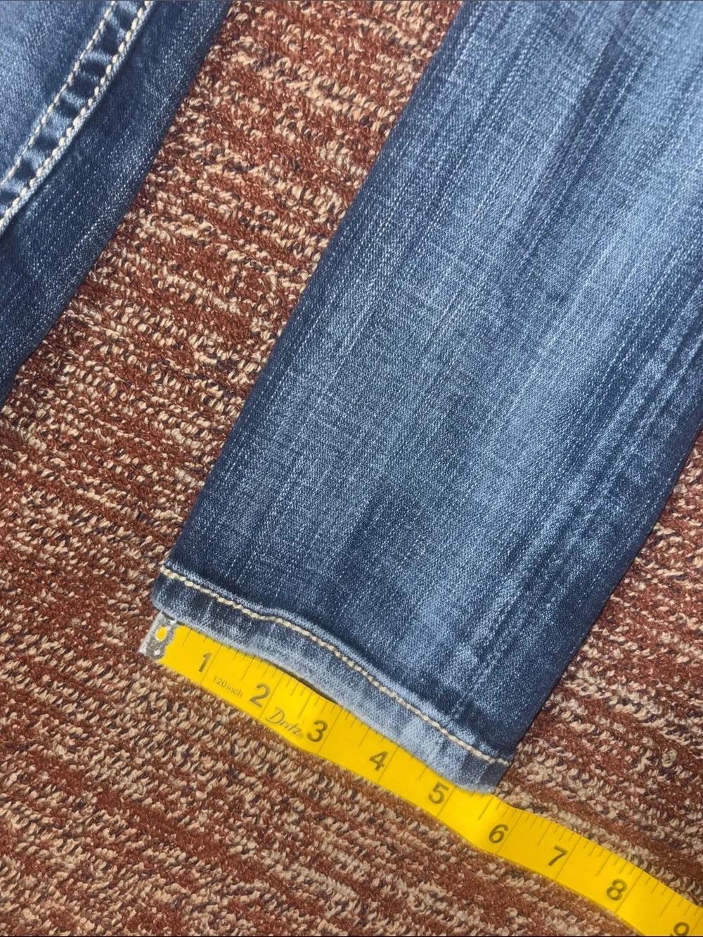 BKE Stella skinny dark wash embroidered pocket western distressed denim 27 - Picture 12 of 13